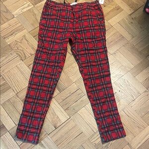 Urban Outfitters Red Plaid  Pants punk tartan size large stretch
